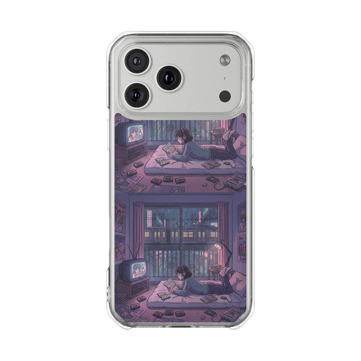 Cozy Nightroom Illustration Phone Case | Magnetic Clear Impact Case