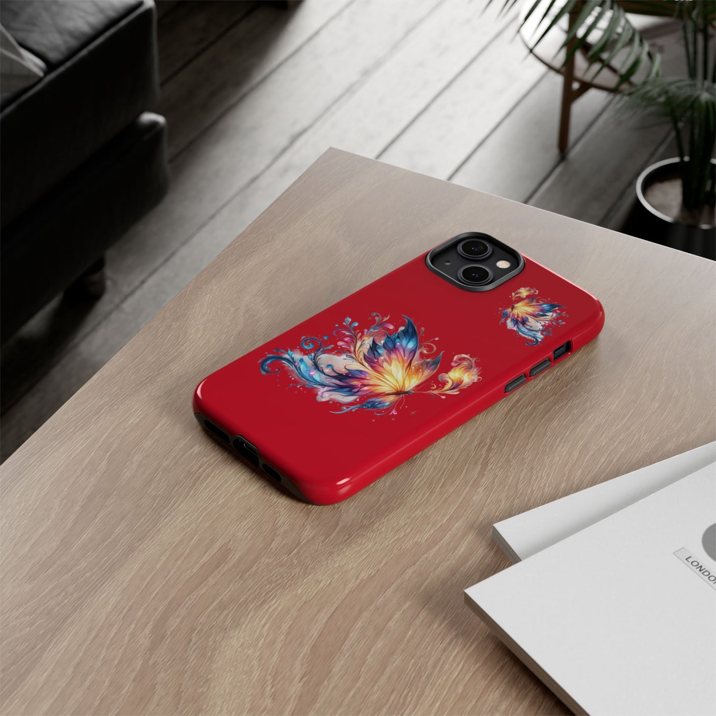 Vibrant Butterfly Phone Case, Tough Cases, Colorful Floral Design, Cute Gift for Her, Unique Phone Cover, Spring Occasion