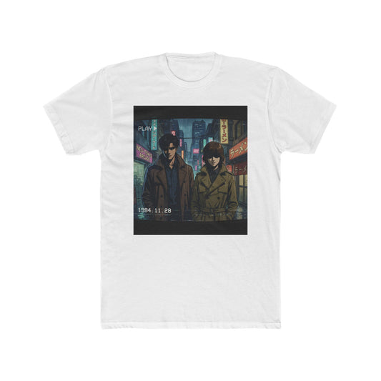 Two Detectives Night Alley T-Shirt | Neo-Noir Anime Illustration