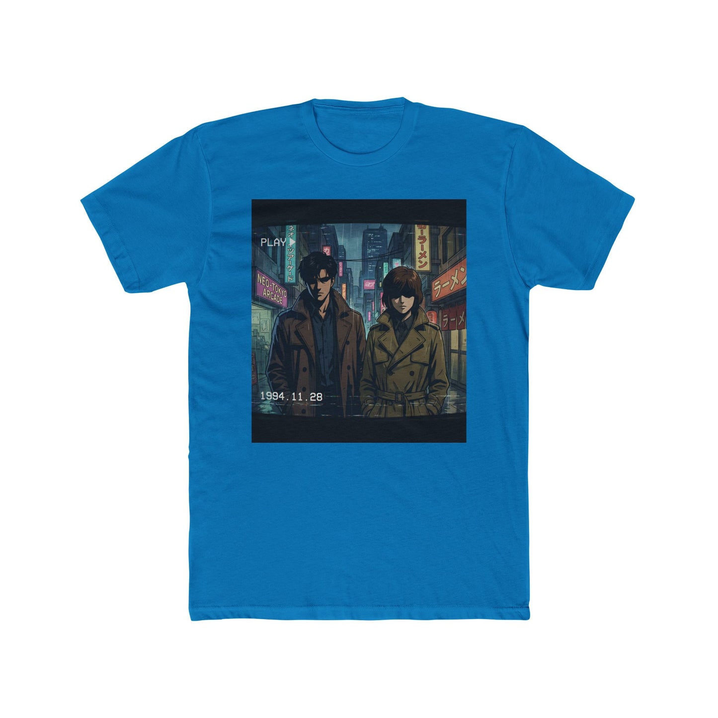 Two Detectives Night Alley T-Shirt | Neo-Noir Anime Illustration