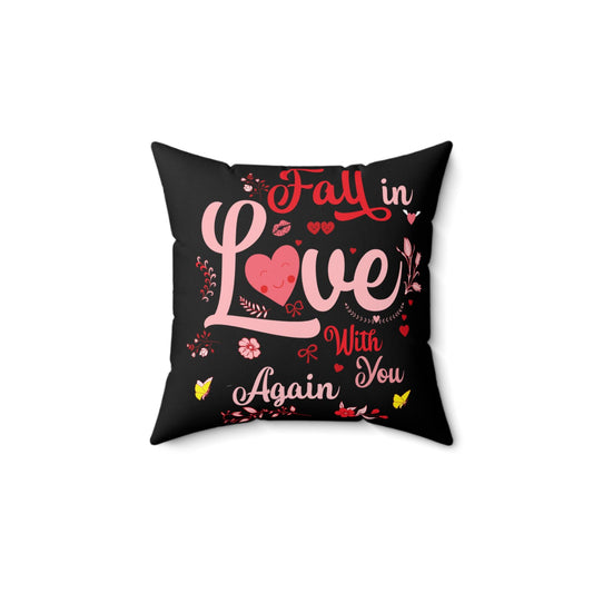 Romantic Love Quote Pillow | Fall in Love with You | Home Decor, Wedding Gift, Anniversary Gift, Cozy Accent