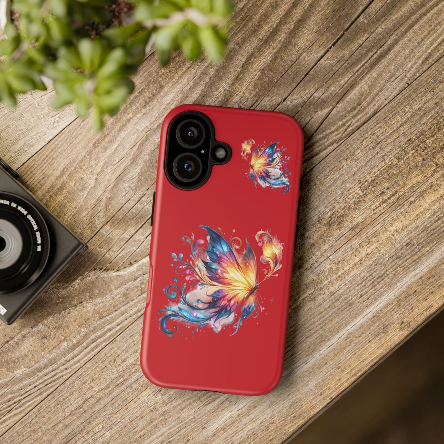 Vibrant Butterfly Phone Case, Tough Cases, Colorful Floral Design, Cute Gift for Her, Unique Phone Cover, Spring Occasion