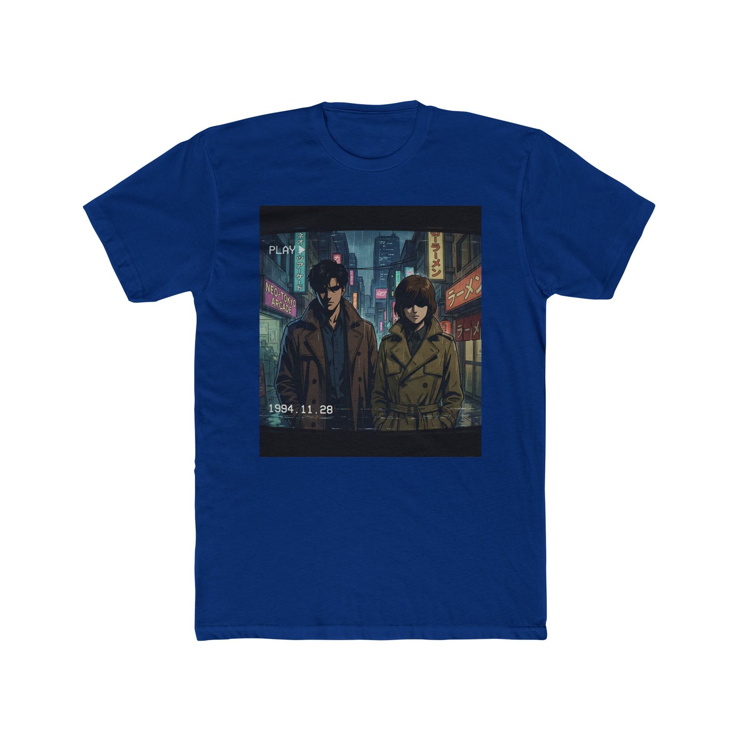 Two Detectives Night Alley T-Shirt | Neo-Noir Anime Illustration