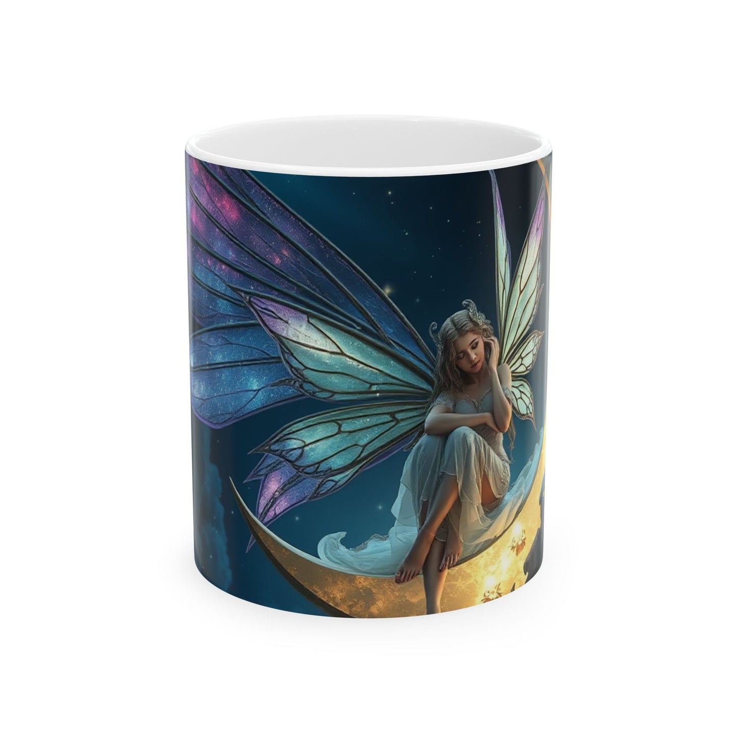 Enchanting Fairy-Painted Ceramic Mug: Whimsical 11oz/15oz Cup for Tea, Coffee & Magical Moments