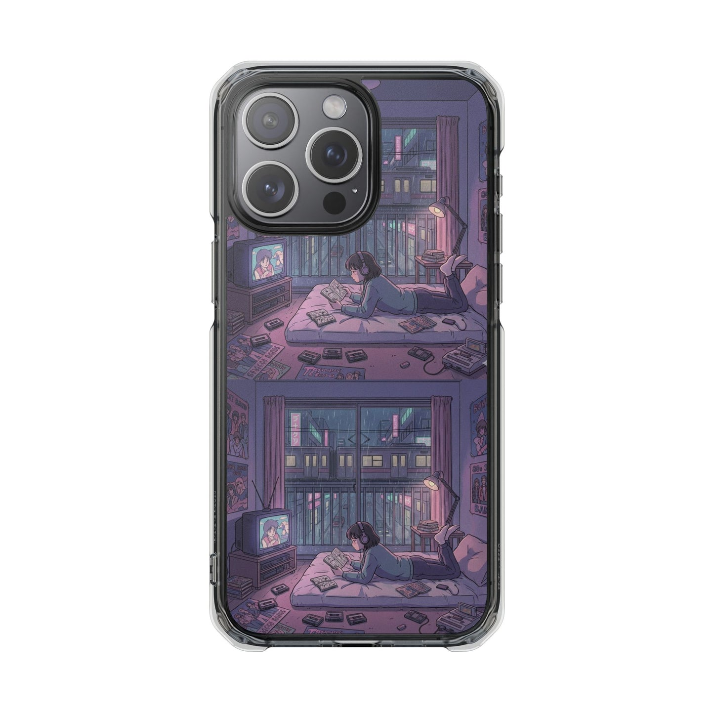 Cozy Nightroom Illustration Phone Case | Magnetic Clear Impact Case