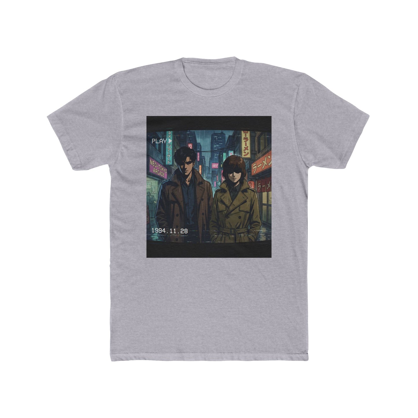 Two Detectives Night Alley T-Shirt | Neo-Noir Anime Illustration