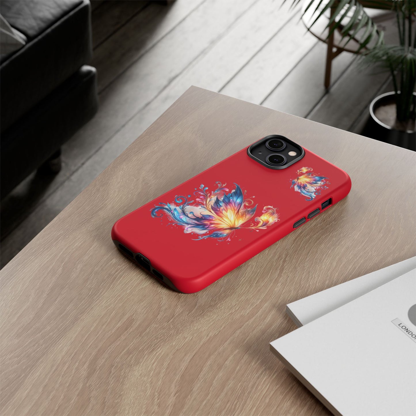 Vibrant Butterfly Phone Case, Tough Cases, Colorful Floral Design, Cute Gift for Her, Unique Phone Cover, Spring Occasion