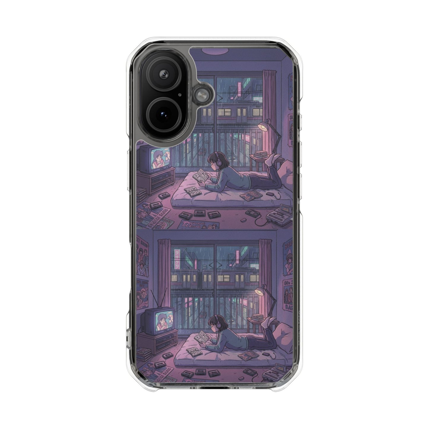 Cozy Nightroom Illustration Phone Case | Magnetic Clear Impact Case