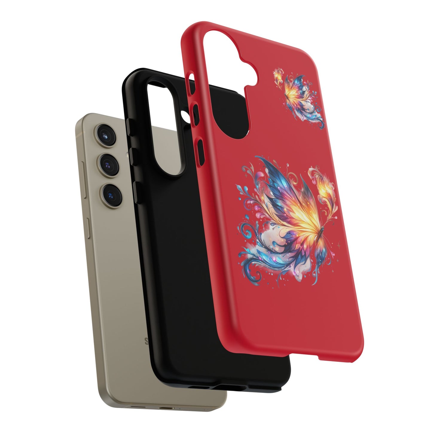 Vibrant Butterfly Phone Case, Tough Cases, Colorful Floral Design, Cute Gift for Her, Unique Phone Cover, Spring Occasion