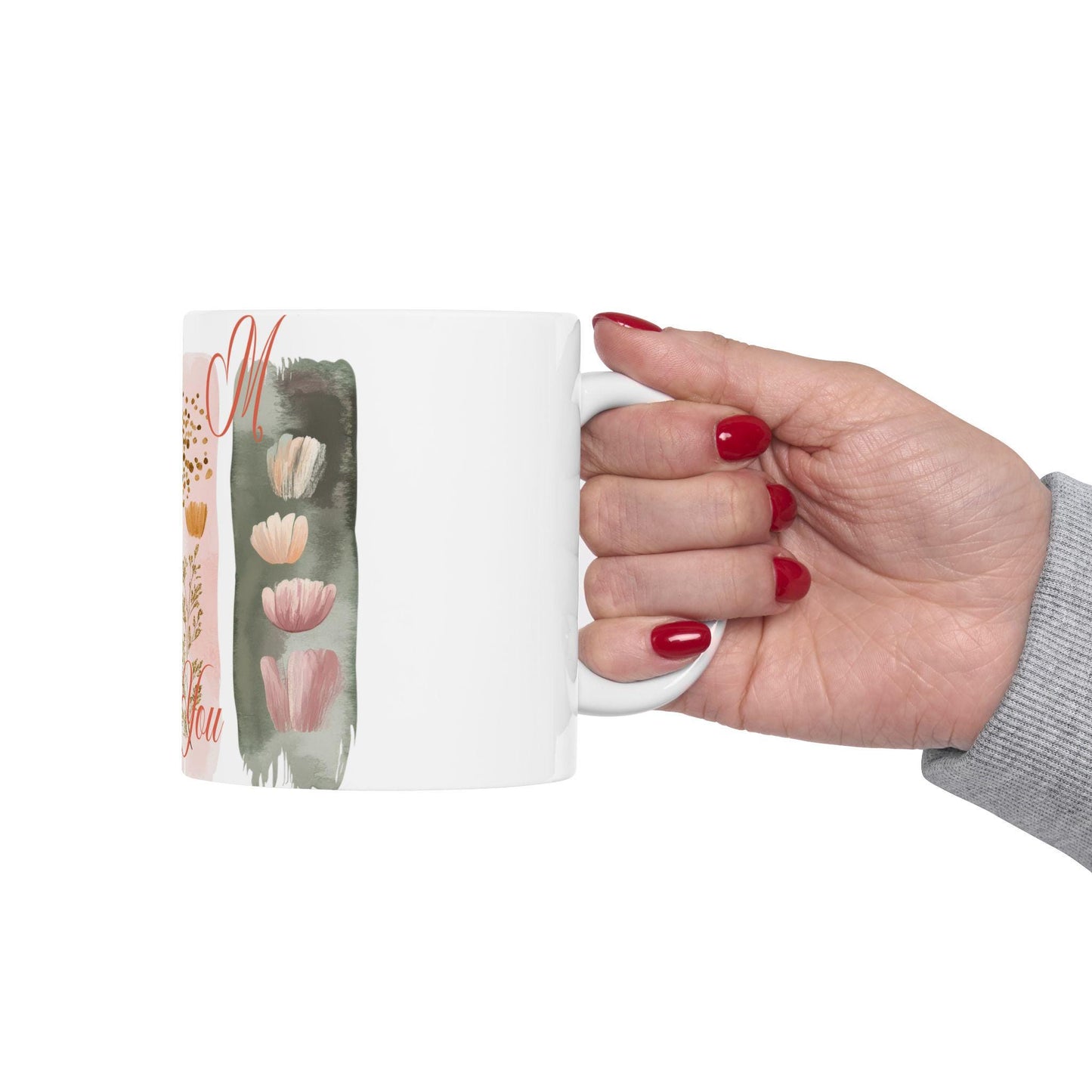 Floral Thank You Ceramic Mug, Gift for Mom, Home Decor, Mother's Day, Appreciation, Coffee Tea Cup,Mother's Day Gift. Just for you MoM