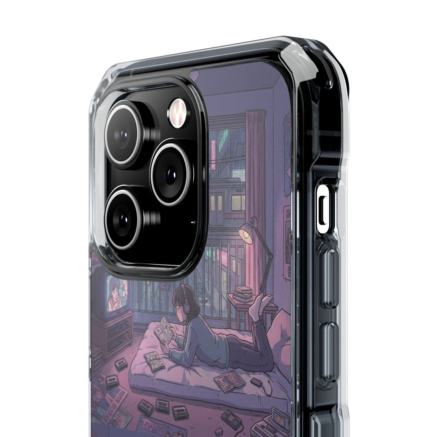 Cozy Nightroom Illustration Phone Case | Magnetic Clear Impact Case
