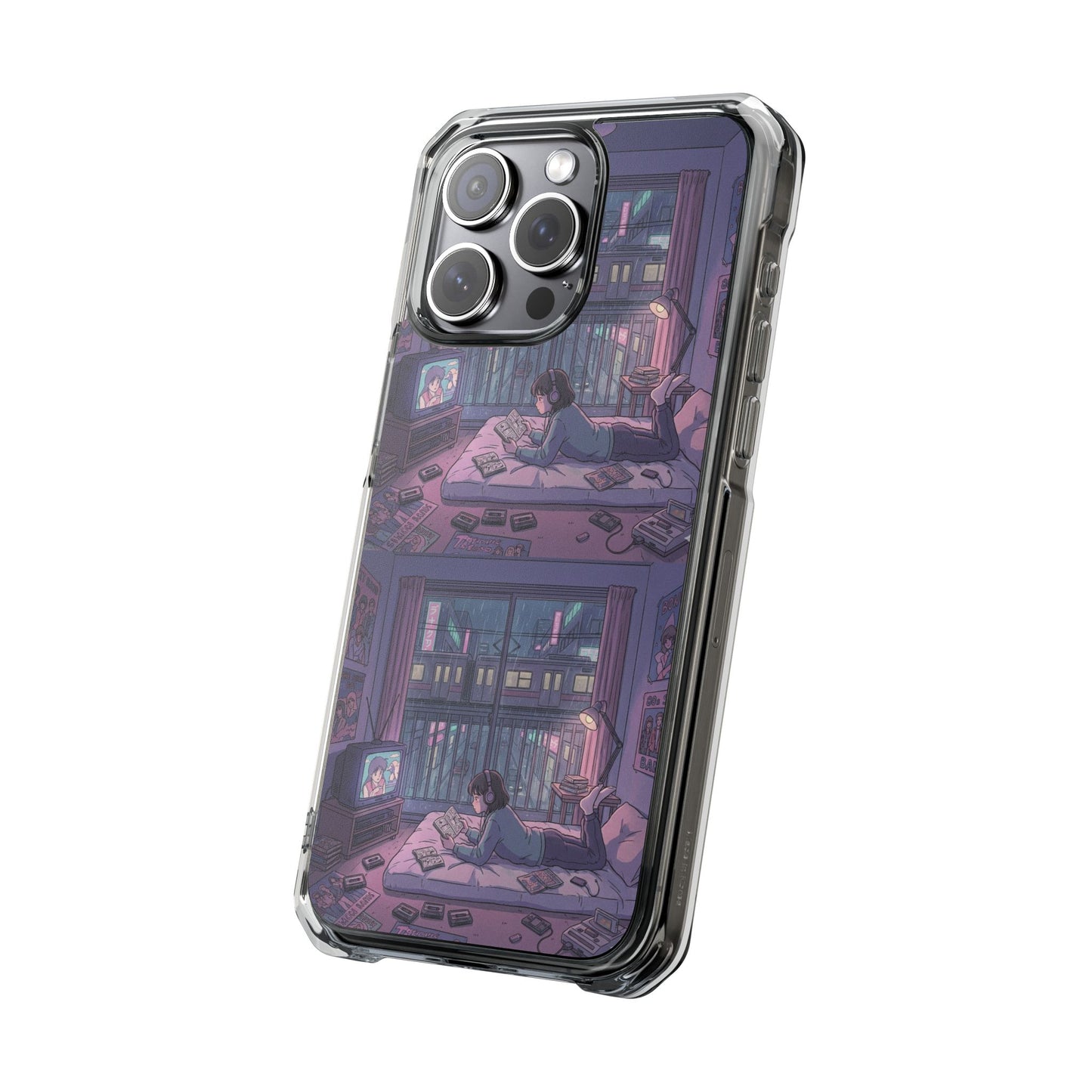 Cozy Nightroom Illustration Phone Case | Magnetic Clear Impact Case