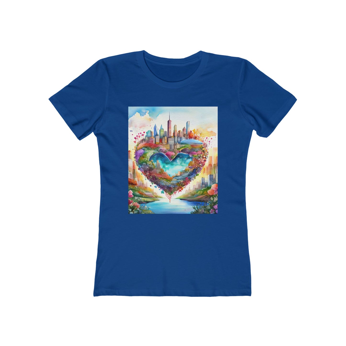 Colorful Heart Art Boyfriend Tee for Women, Graphic Tee, Cute Casual Shirt, Gift for Her, Spring Summer Fashion, Love Design