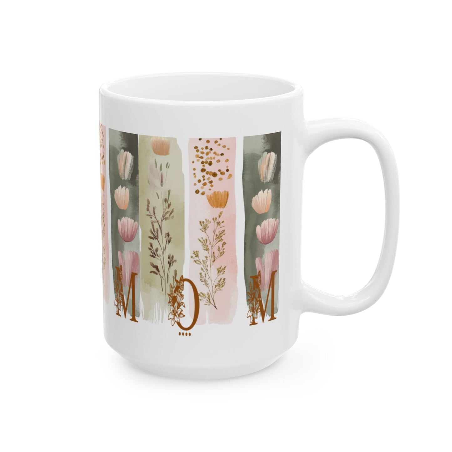 Floral Ceramic Mug for Mom: Personalized Mother's Day Gift, Unique Coffee Cup, Sentimental Present