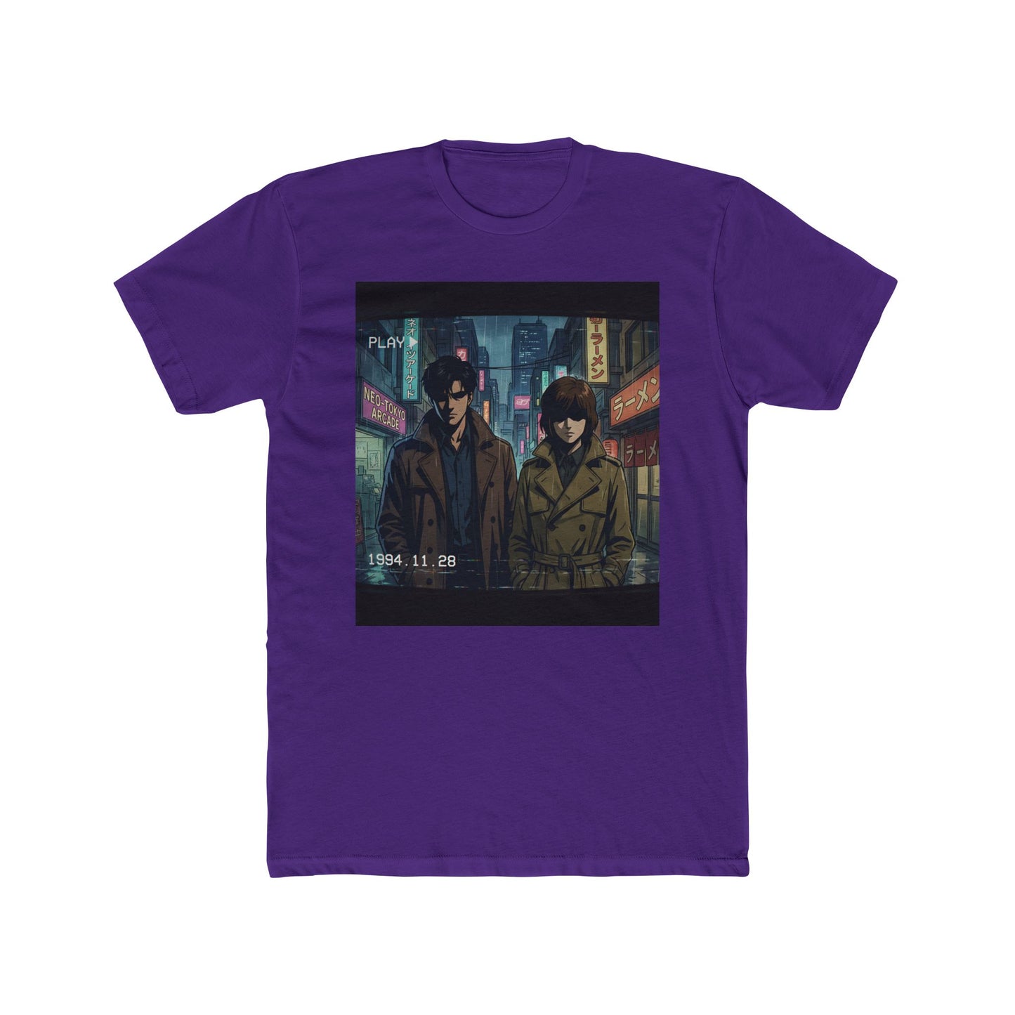 Two Detectives Night Alley T-Shirt | Neo-Noir Anime Illustration