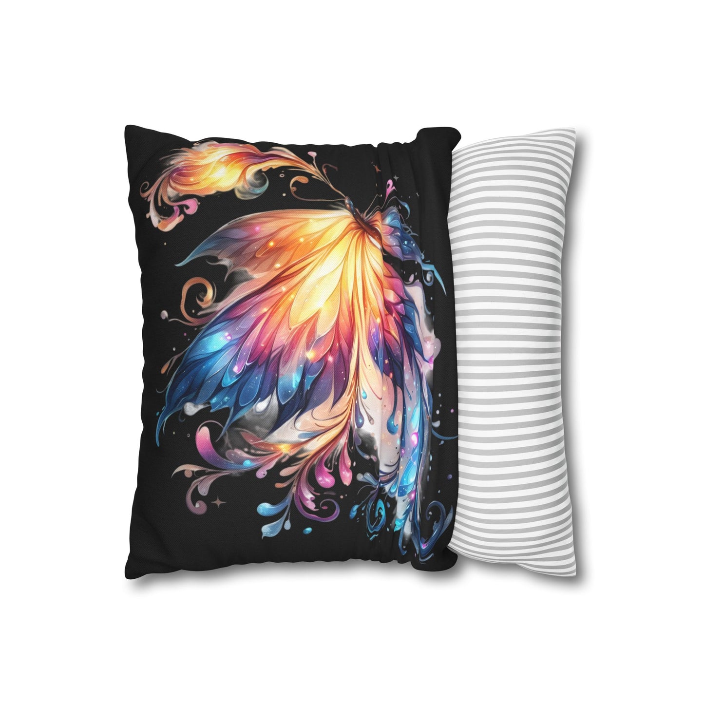 Colorful Fantasy Butterfly Spun Polyester Pillowcase | Vibrant Wing Art