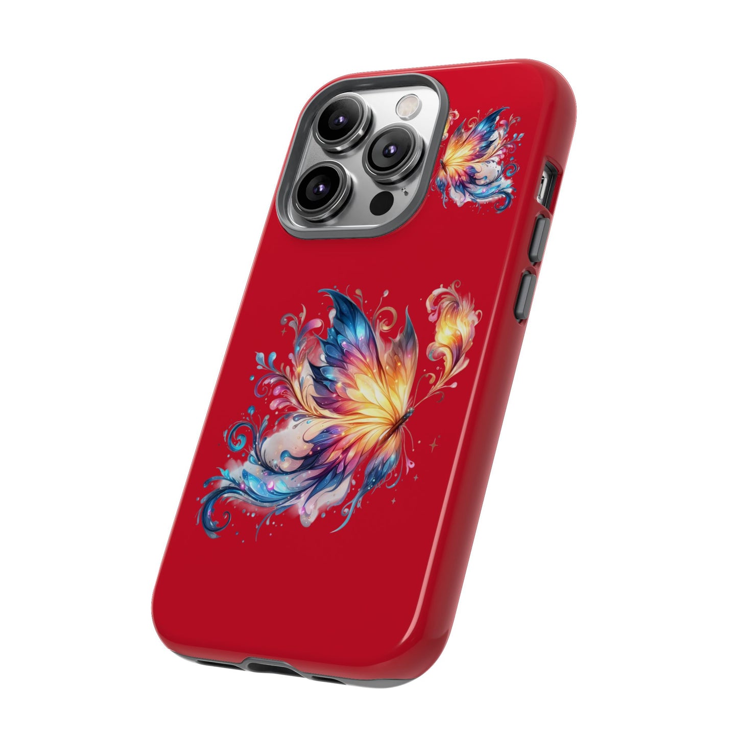 Vibrant Butterfly Phone Case, Tough Cases, Colorful Floral Design, Cute Gift for Her, Unique Phone Cover, Spring Occasion