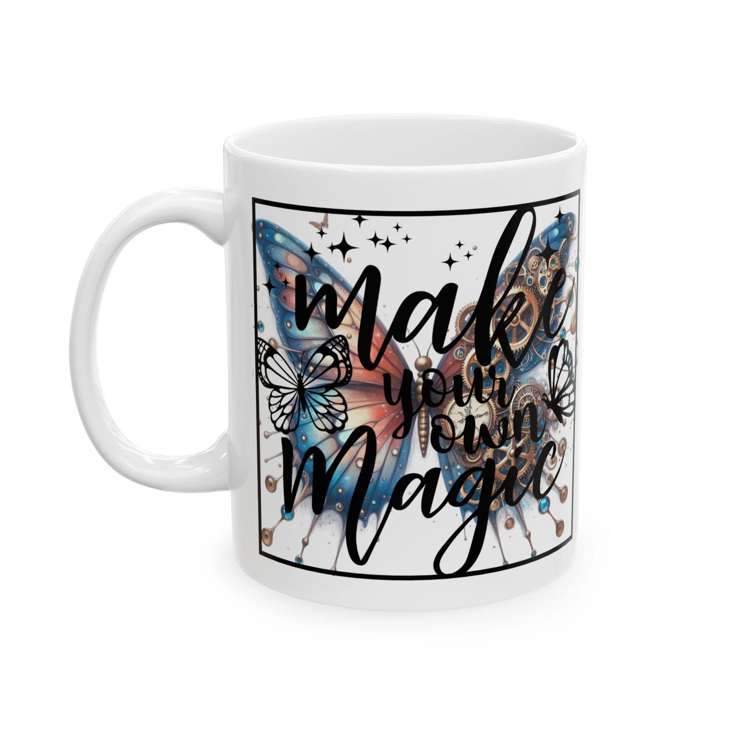 Butterfly Dream Ceramic Mug - Inspirational Coffee Cup, Gifts for Mom, Nature Lover Mug, Unique Home Decor, Butterfly Artwork