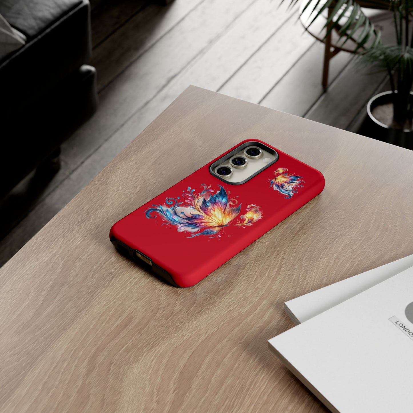Vibrant Butterfly Phone Case, Tough Cases, Colorful Floral Design, Cute Gift for Her, Unique Phone Cover, Spring Occasion