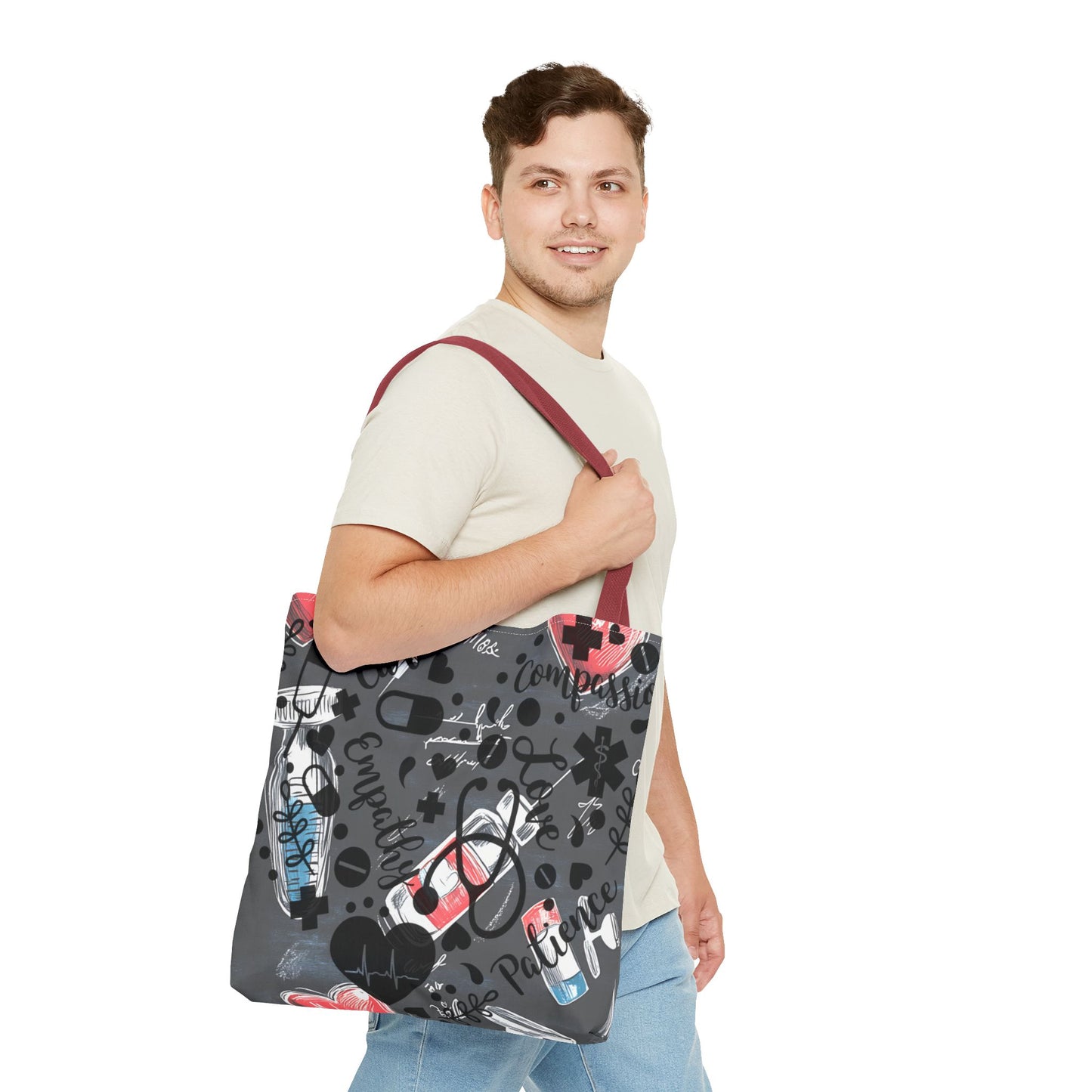 Heartfelt Nurse Tote Bag - Medical Theme, Gift for Healthcare Workers, Nursing School, Hospital Essential, Doctor Appreciation