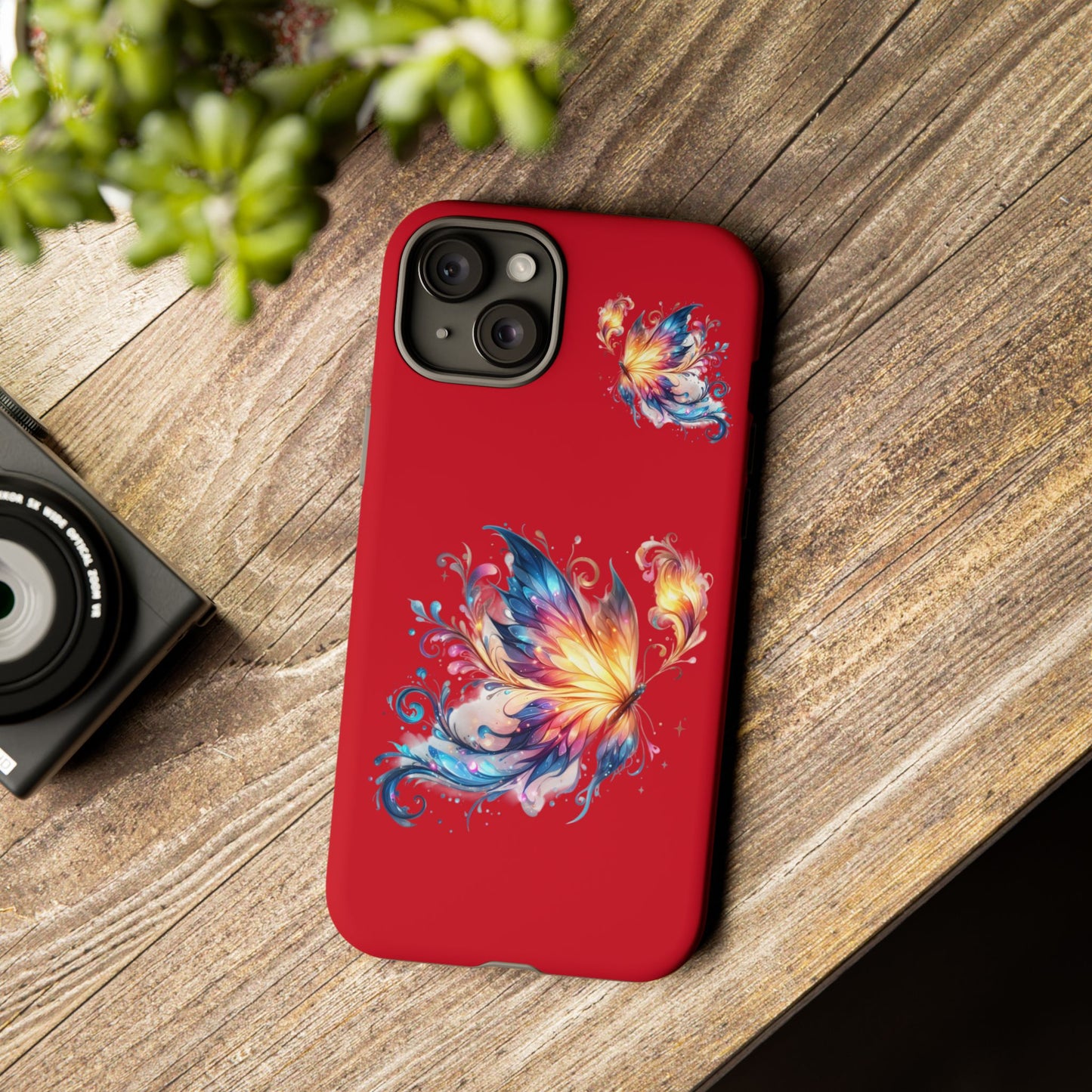 Vibrant Butterfly Phone Case, Tough Cases, Colorful Floral Design, Cute Gift for Her, Unique Phone Cover, Spring Occasion