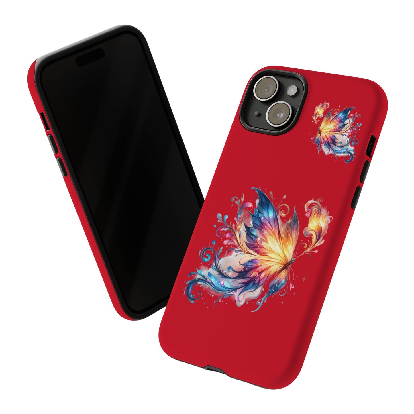 Vibrant Butterfly Phone Case, Tough Cases, Colorful Floral Design, Cute Gift for Her, Unique Phone Cover, Spring Occasion