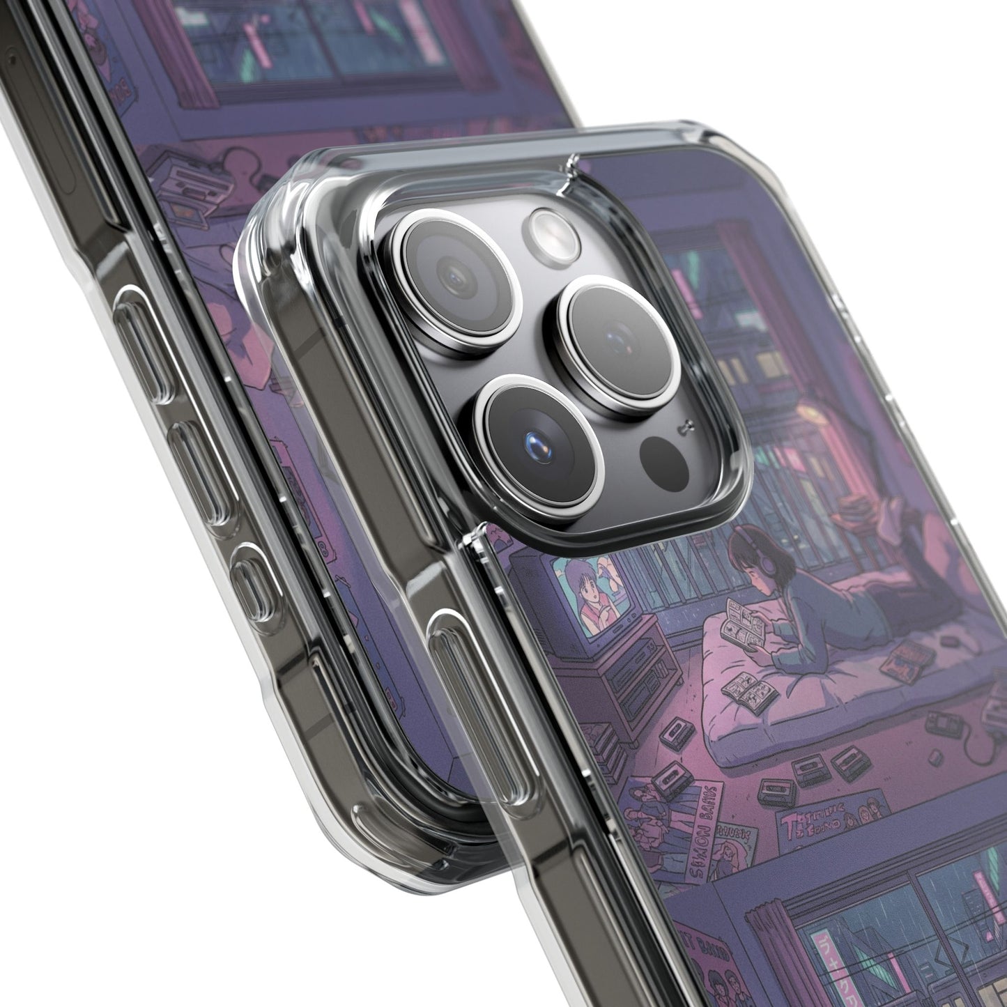 Cozy Nightroom Illustration Phone Case | Magnetic Clear Impact Case