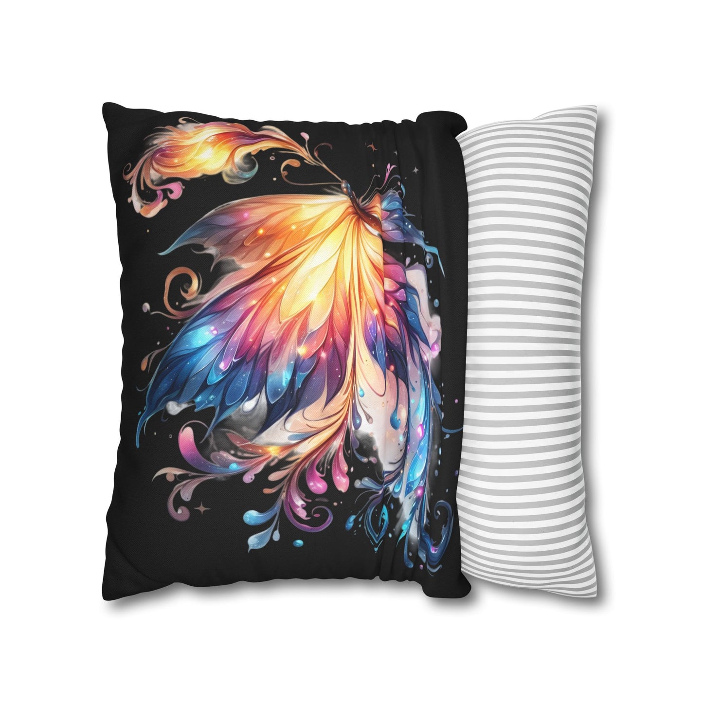 Colorful Fantasy Butterfly Spun Polyester Pillowcase | Vibrant Wing Art