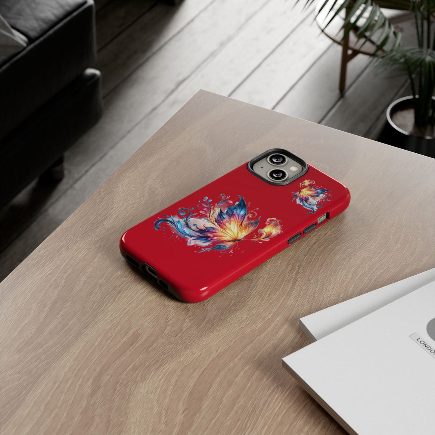 Vibrant Butterfly Phone Case, Tough Cases, Colorful Floral Design, Cute Gift for Her, Unique Phone Cover, Spring Occasion