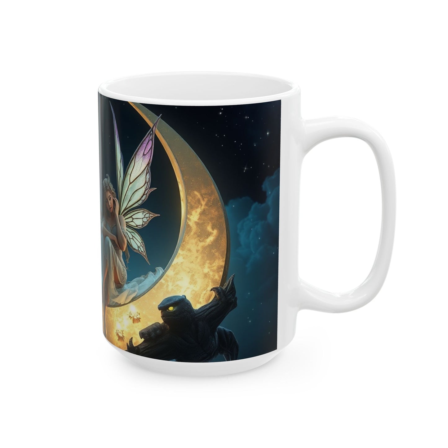 Enchanting Fairy-Painted Ceramic Mug: Whimsical 11oz/15oz Cup for Tea, Coffee & Magical Moments