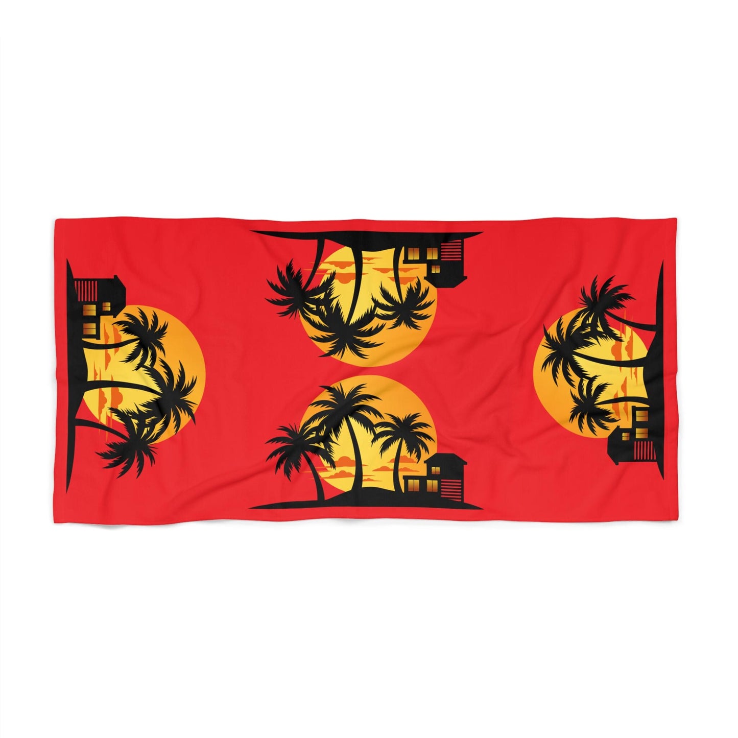 Tropical Sunset Beach Towel, Relaxing Summer Vibes, Perfect for Beach Days, Vacation, Pool Parties, Gift for Beach Lovers