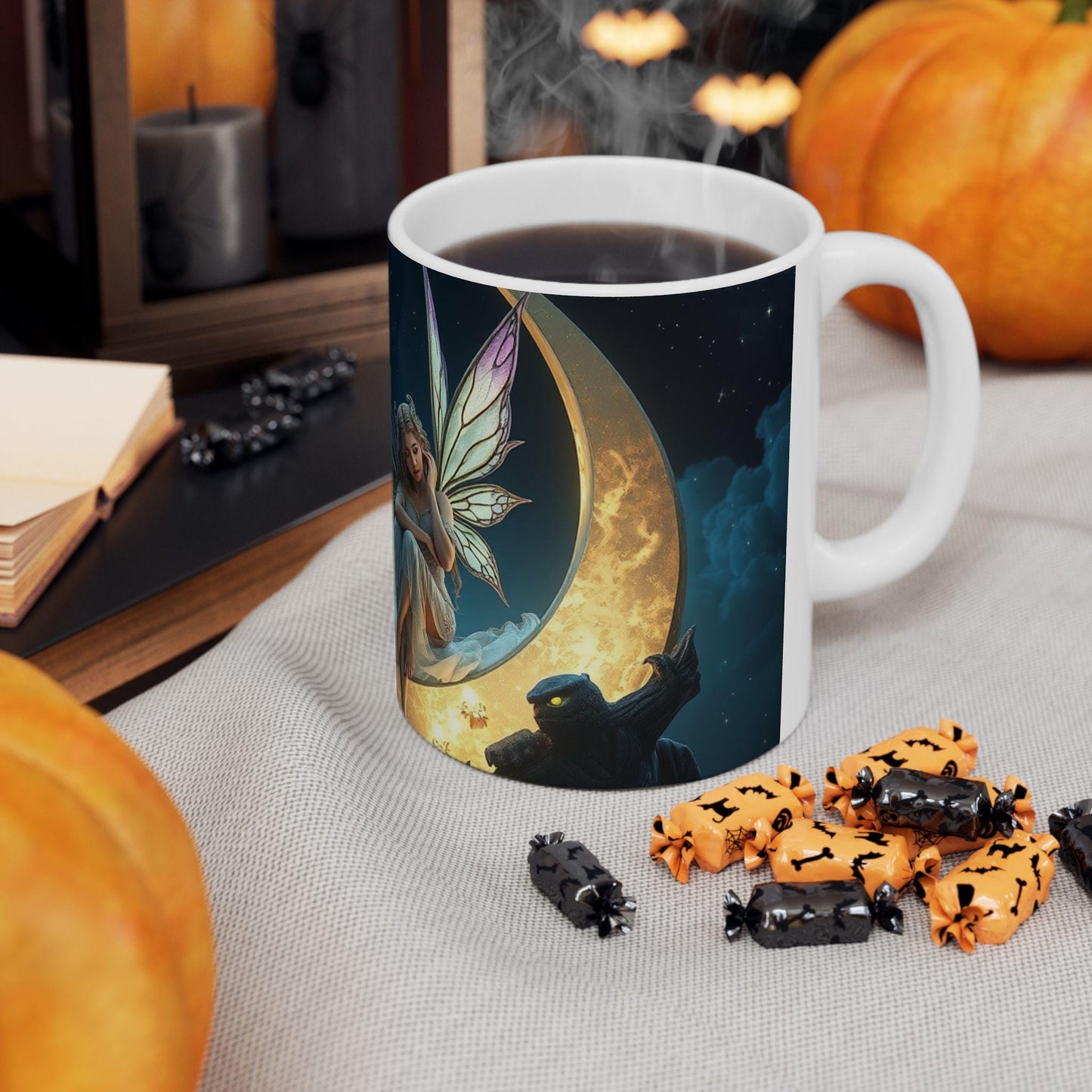 Enchanting Fairy-Painted Ceramic Mug: Whimsical 11oz/15oz Cup for Tea, Coffee & Magical Moments