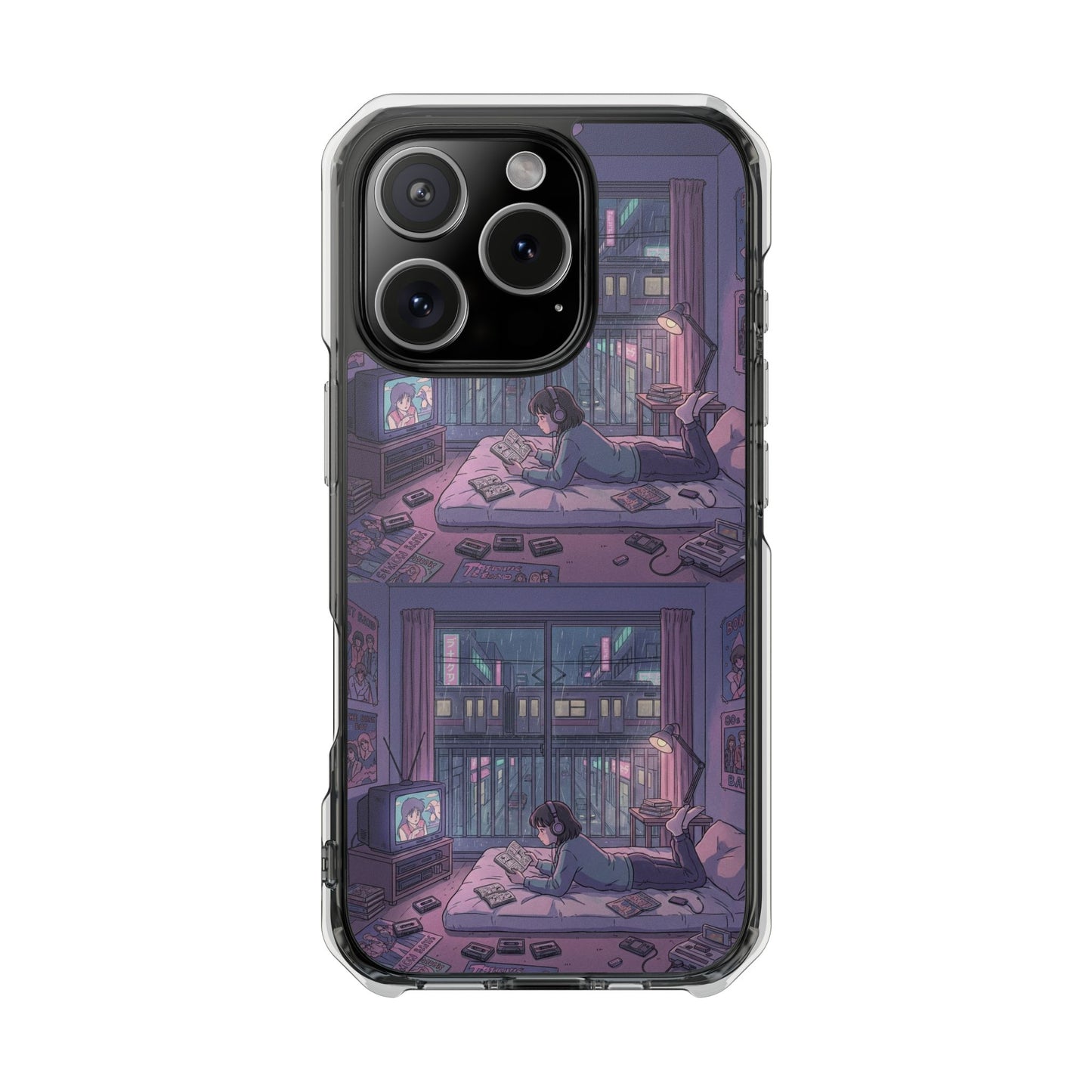 Cozy Nightroom Illustration Phone Case | Magnetic Clear Impact Case