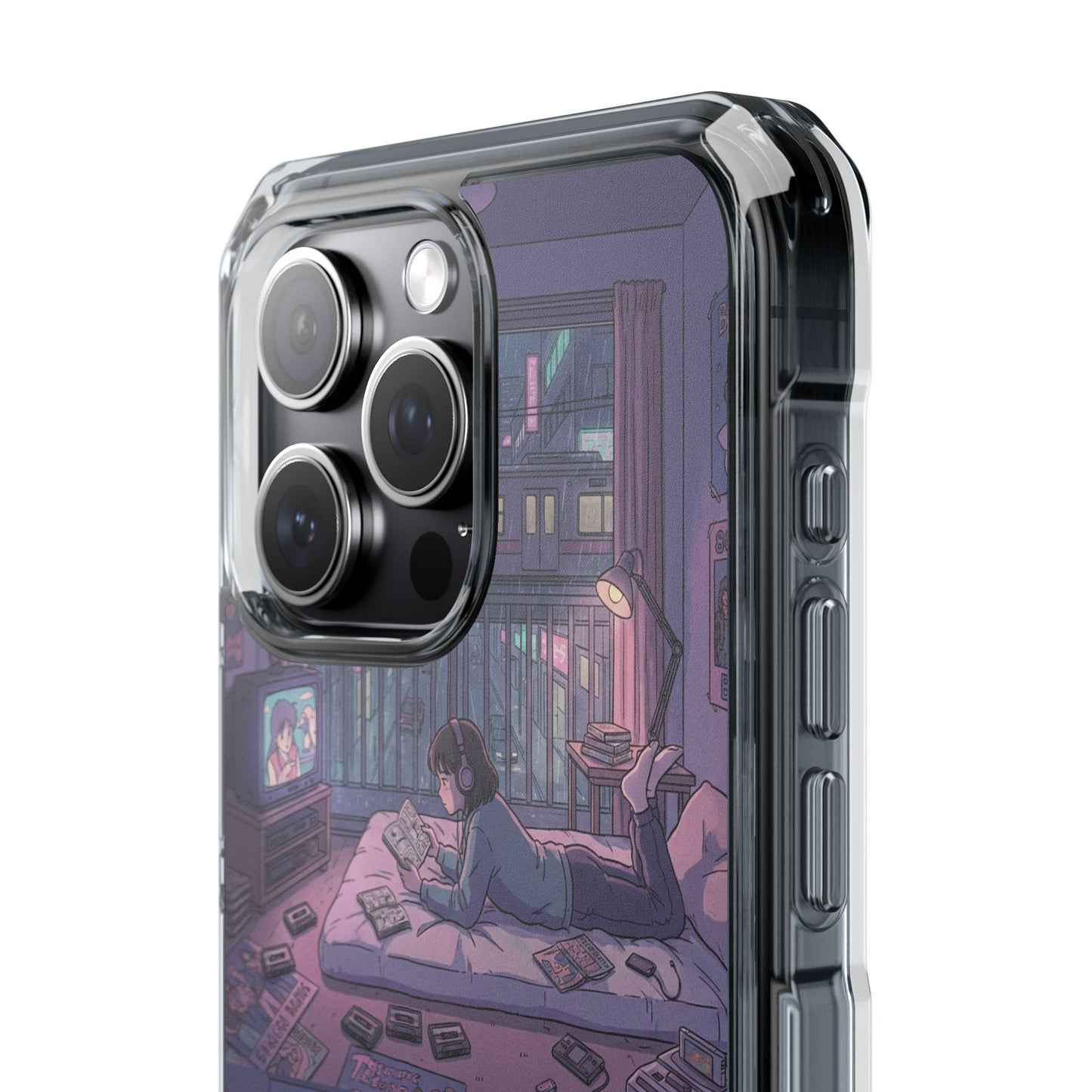 Cozy Nightroom Illustration Phone Case | Magnetic Clear Impact Case
