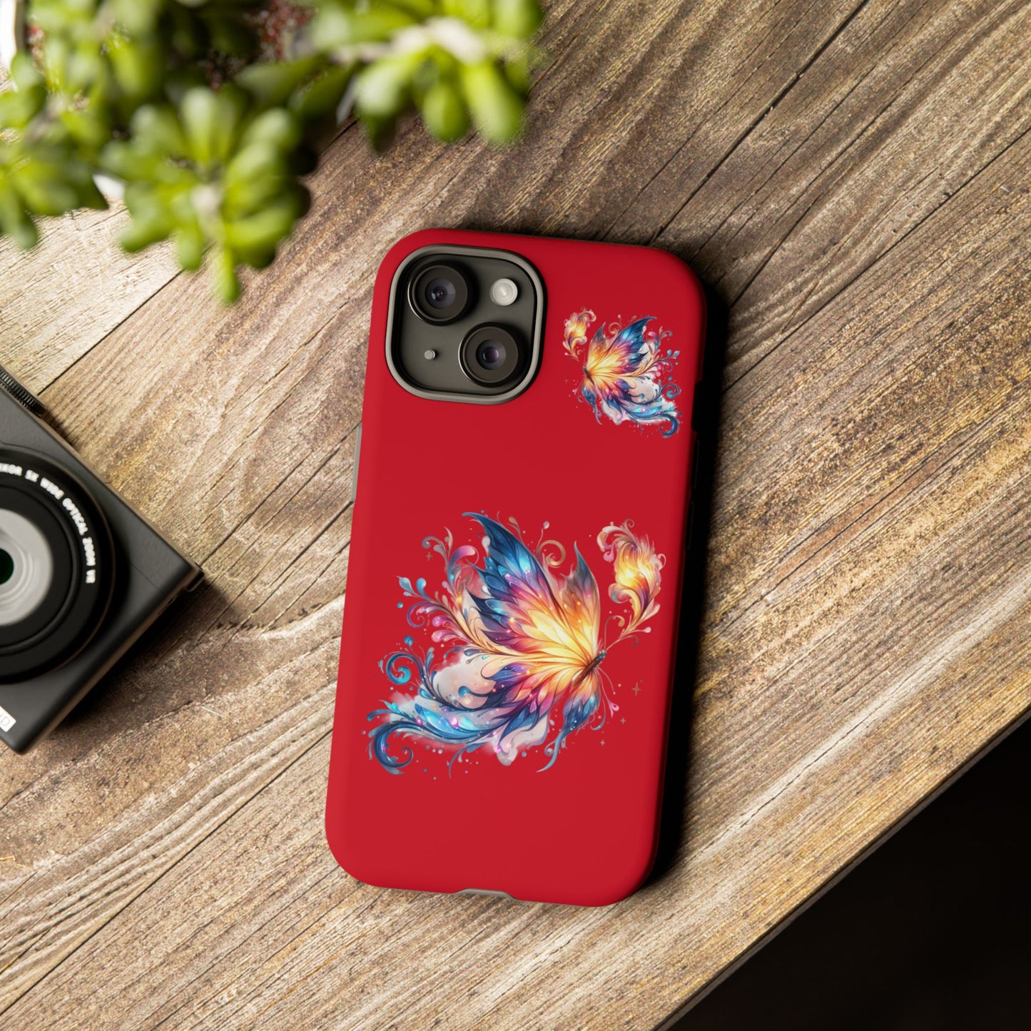 Vibrant Butterfly Phone Case, Tough Cases, Colorful Floral Design, Cute Gift for Her, Unique Phone Cover, Spring Occasion
