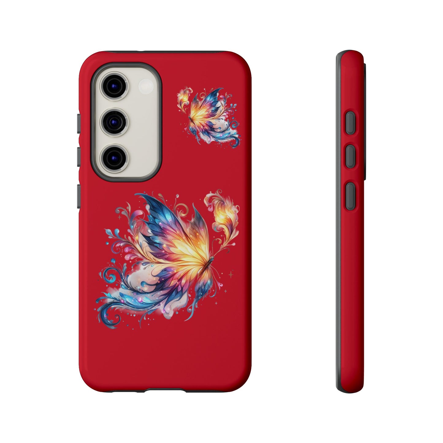 Vibrant Butterfly Phone Case, Tough Cases, Colorful Floral Design, Cute Gift for Her, Unique Phone Cover, Spring Occasion