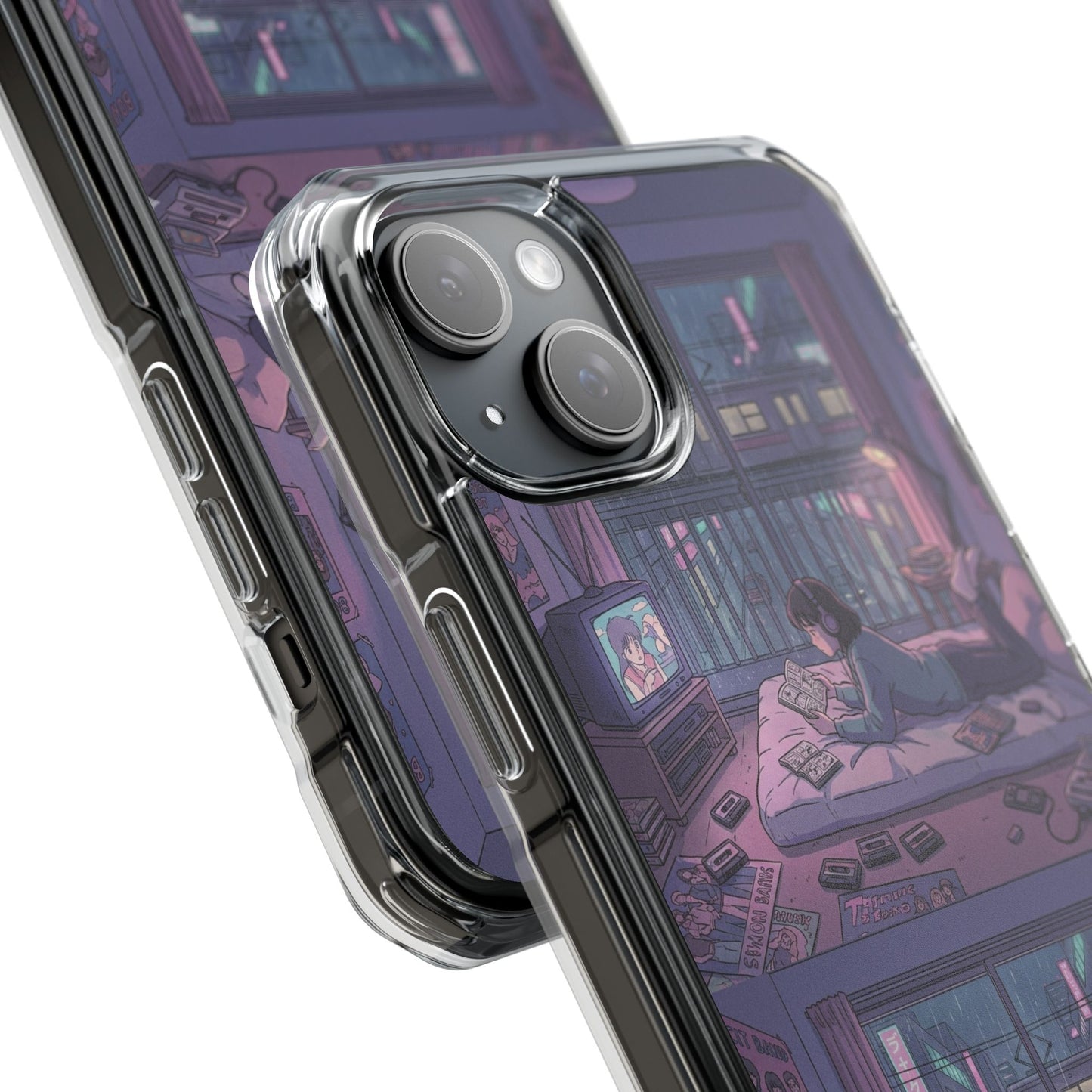 Cozy Nightroom Illustration Phone Case | Magnetic Clear Impact Case