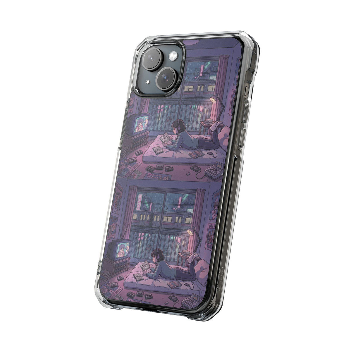 Cozy Nightroom Illustration Phone Case | Magnetic Clear Impact Case
