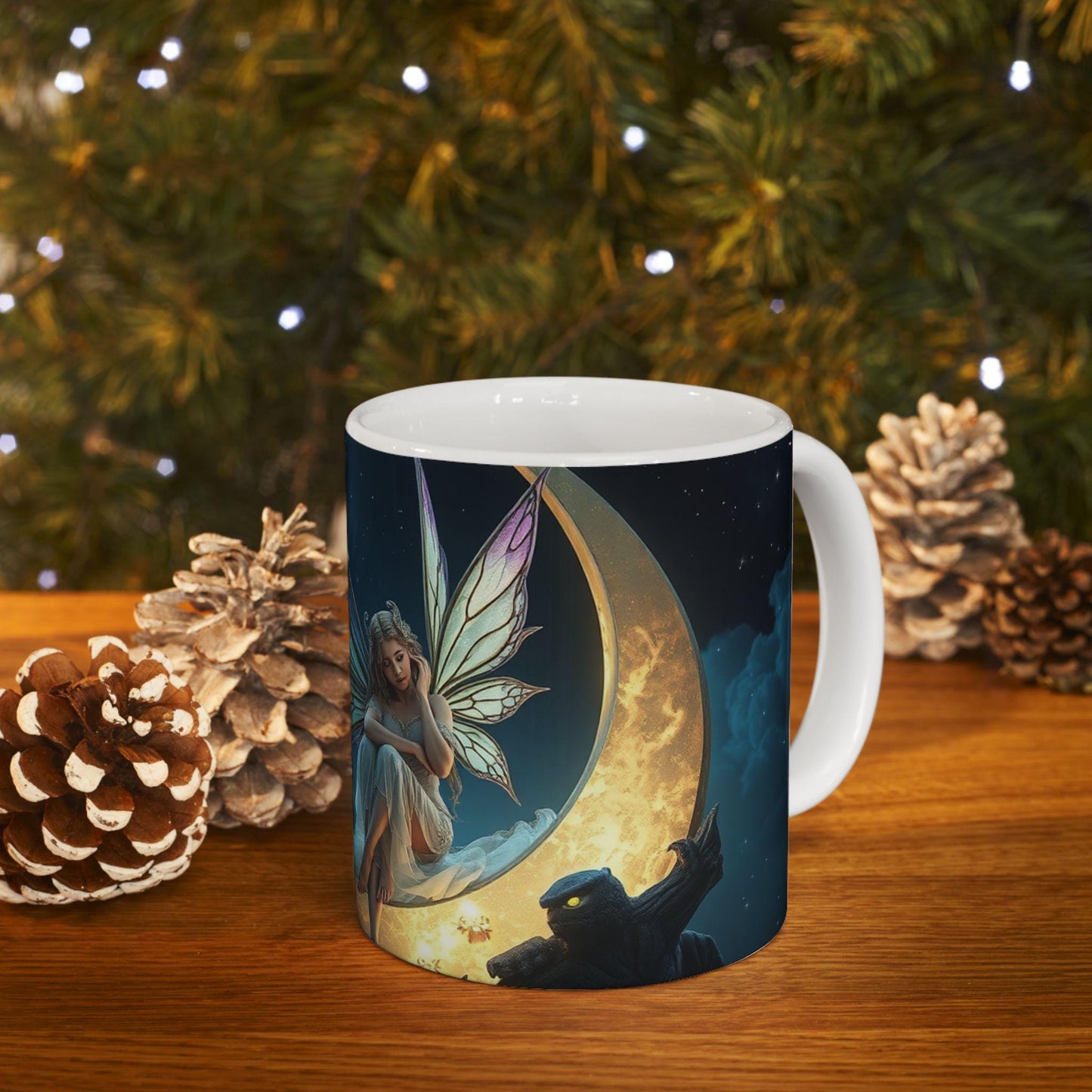 Enchanting Fairy-Painted Ceramic Mug: Whimsical 11oz/15oz Cup for Tea, Coffee & Magical Moments