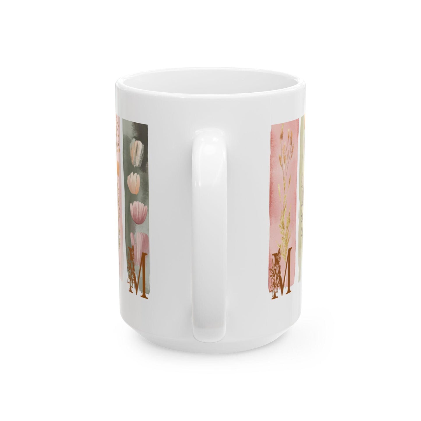 Floral Ceramic Mug for Mom: Personalized Mother's Day Gift, Unique Coffee Cup, Sentimental Present