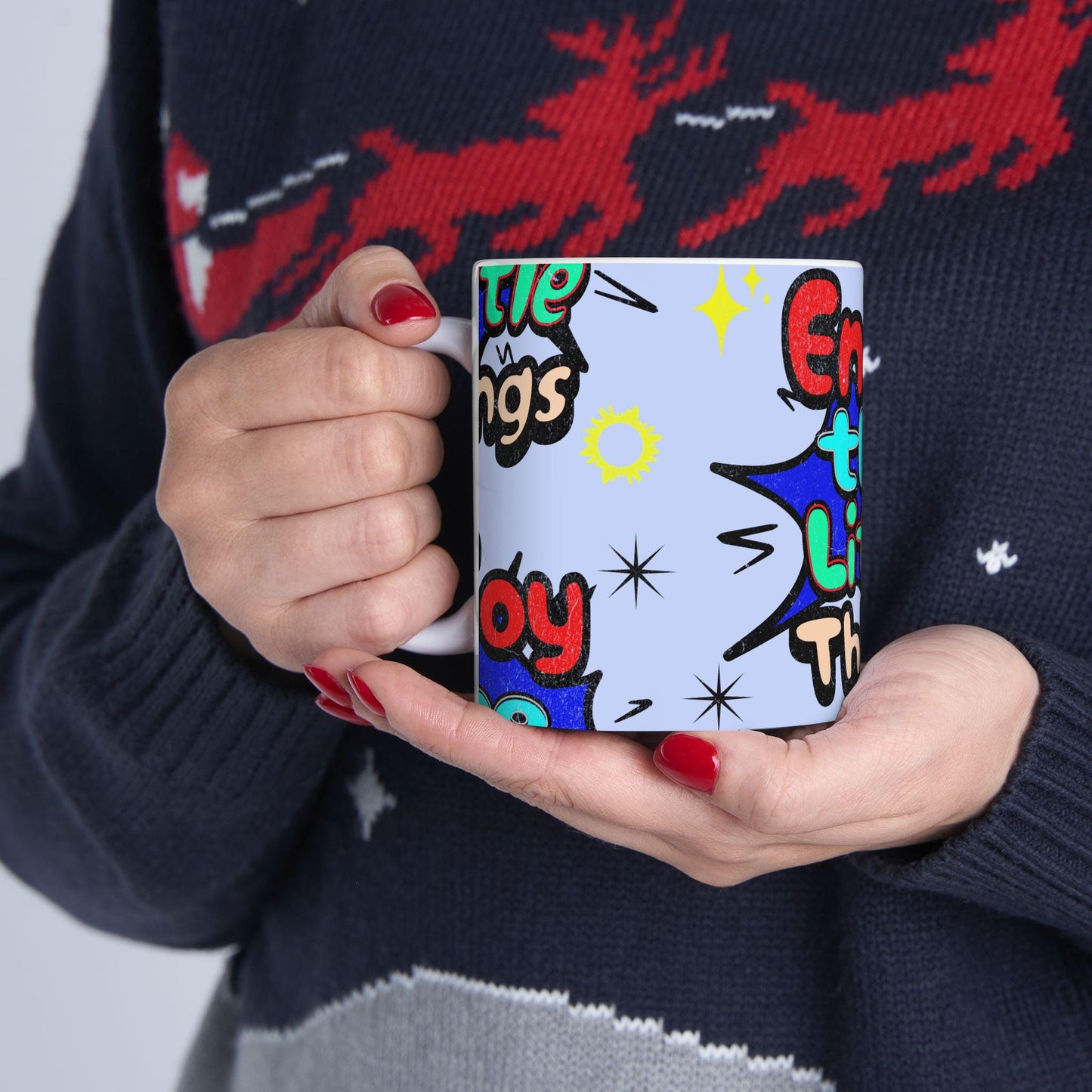 Enjoy the Little Things Ceramic Mug, Coffee Cup, Gift for Friends, Motivation Mug, Inspirational Drinkware