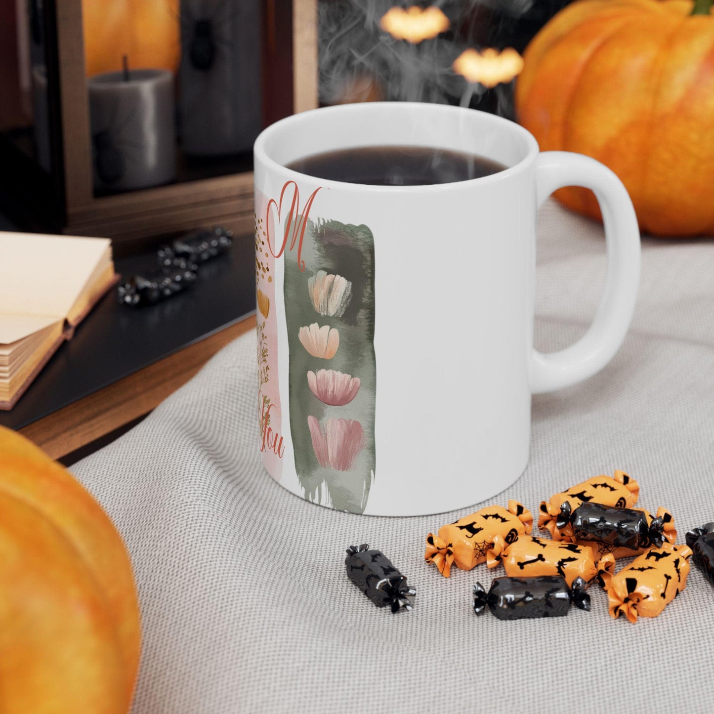 Floral Thank You Ceramic Mug, Gift for Mom, Home Decor, Mother's Day, Appreciation, Coffee Tea Cup,Mother's Day Gift. Just for you MoM