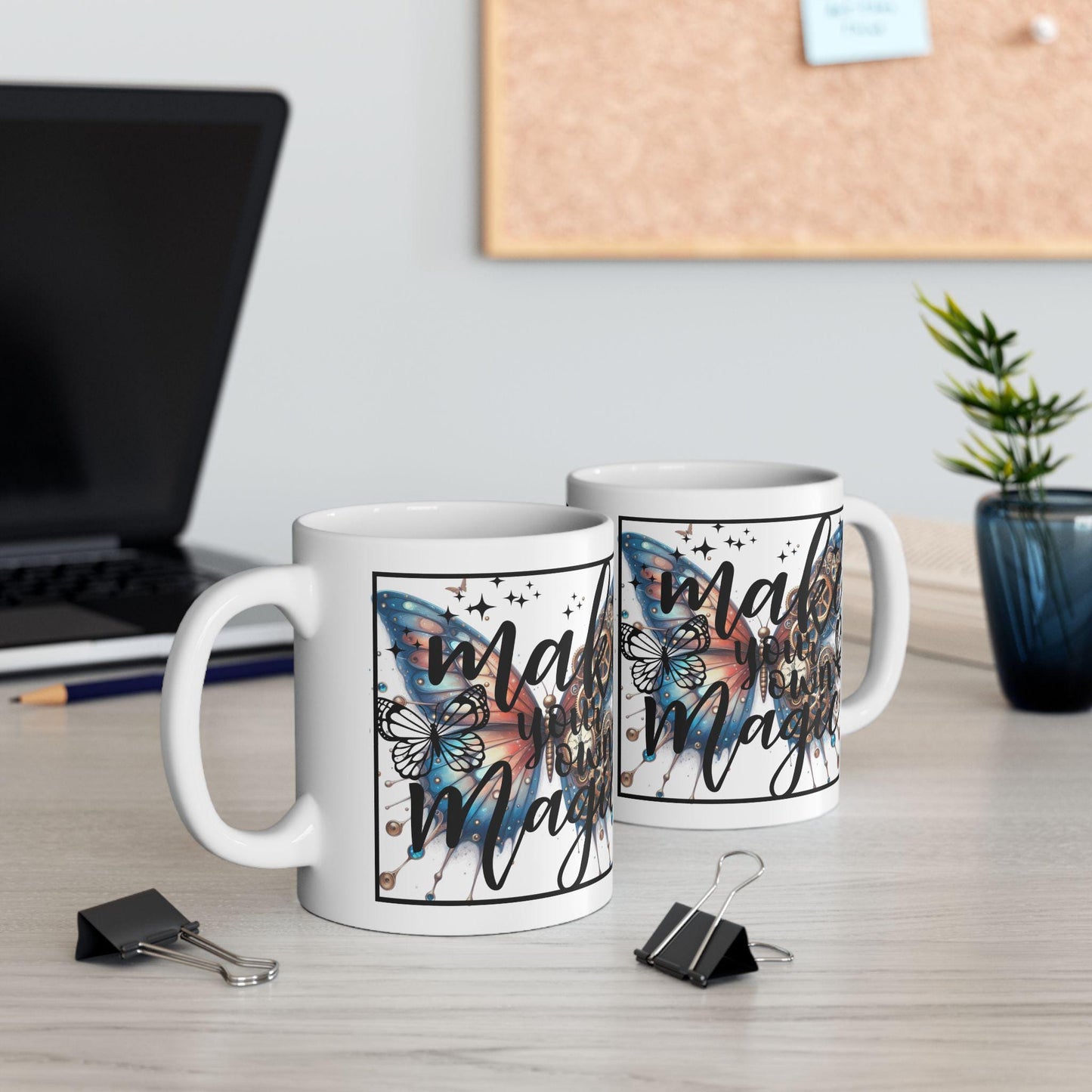 Butterfly Dream Ceramic Mug - Inspirational Coffee Cup, Gifts for Mom, Nature Lover Mug, Unique Home Decor, Butterfly Artwork