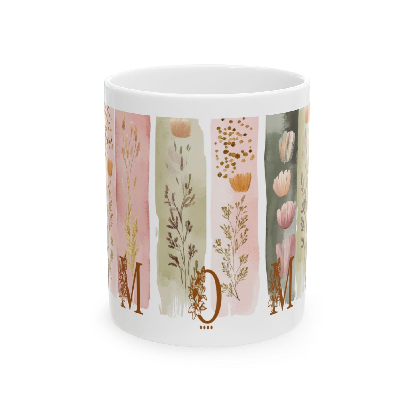 Floral Ceramic Mug for Mom: Personalized Mother's Day Gift, Unique Coffee Cup, Sentimental Present