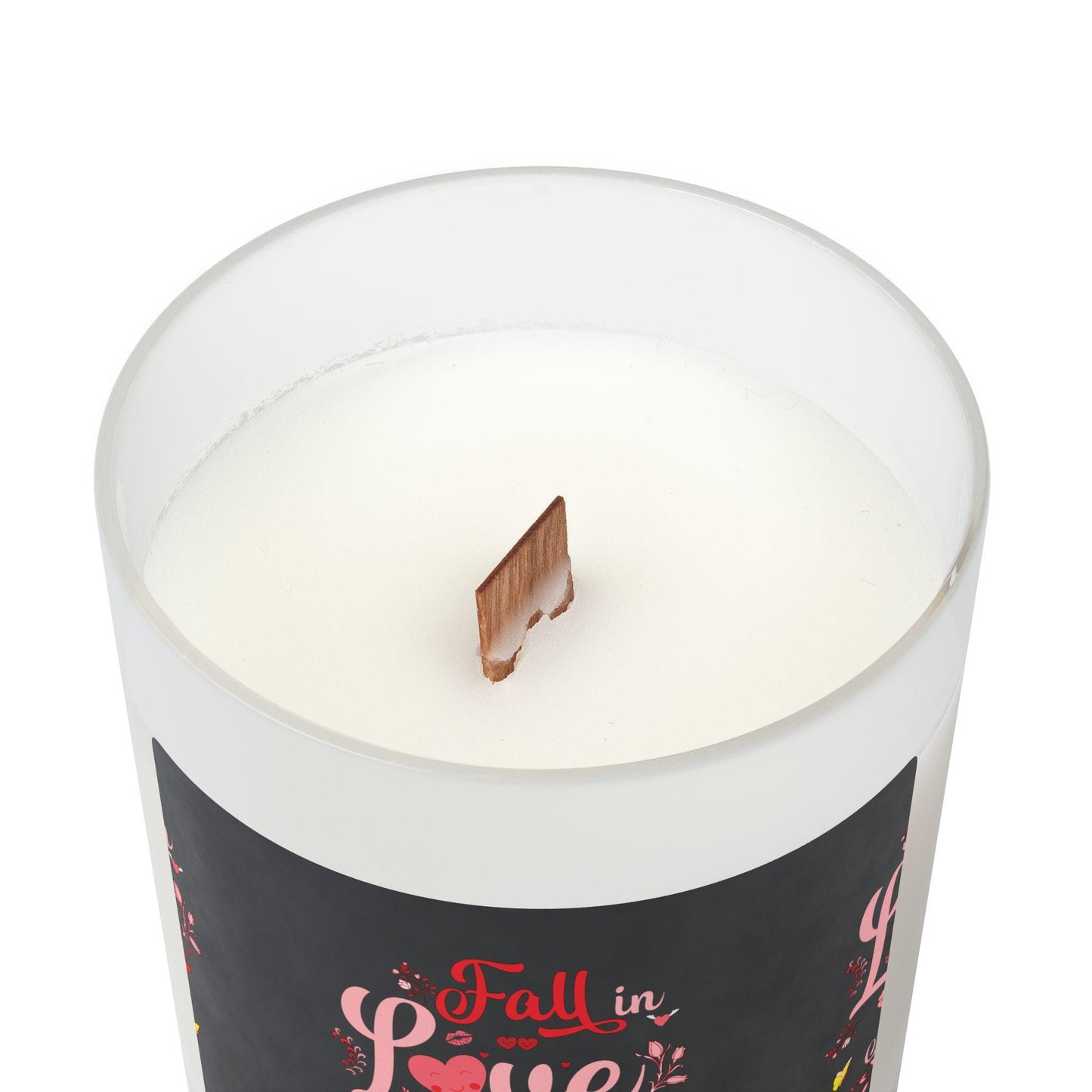 Fall in Love Candle - Romantic Frosted Glass Candle, 11oz, Perfect for Anniversaries, Weddings, Valentine's Day, Home Decor, Gifts