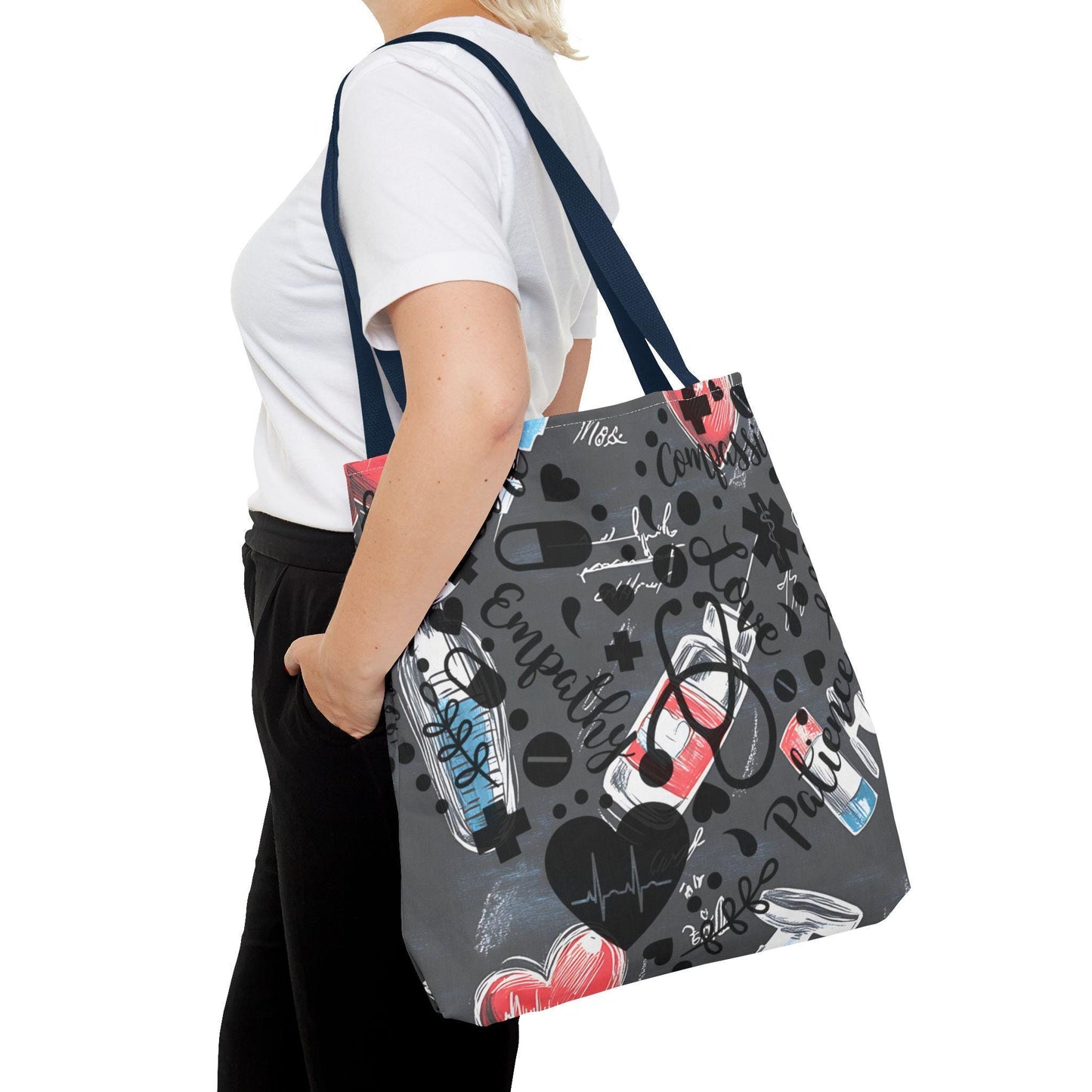Heartfelt Nurse Tote Bag - Medical Theme, Gift for Healthcare Workers, Nursing School, Hospital Essential, Doctor Appreciation