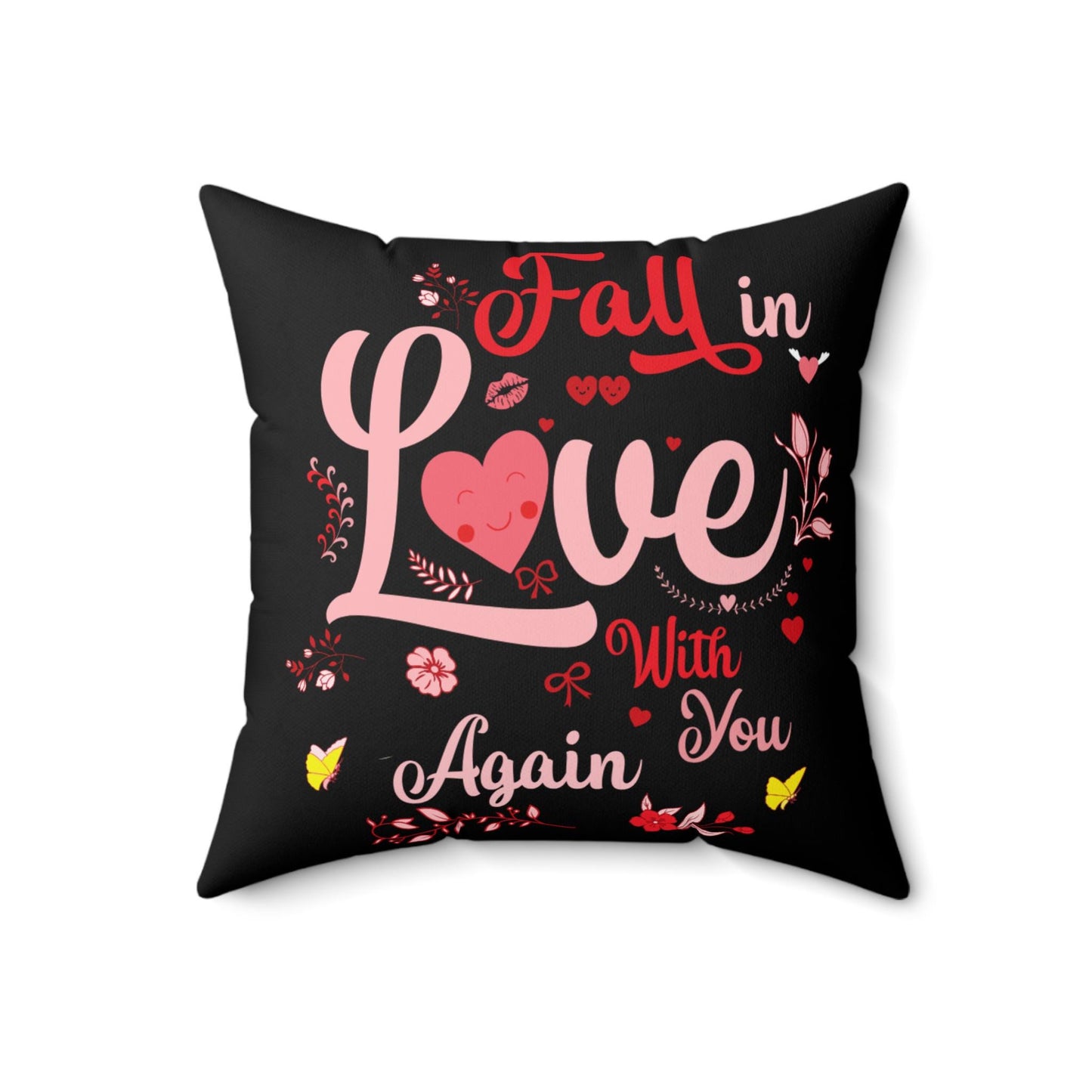 Romantic Love Quote Pillow | Fall in Love with You | Home Decor, Wedding Gift, Anniversary Gift, Cozy Accent